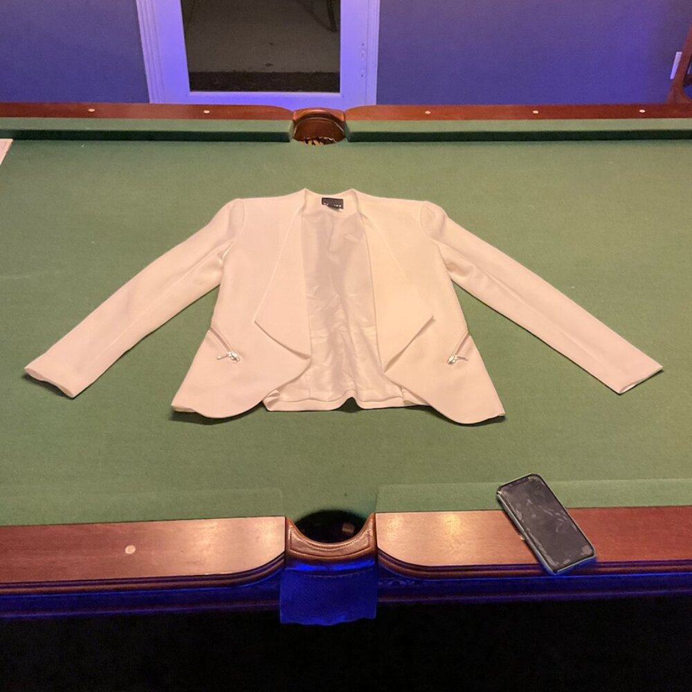 Trouvé Casual Women blazer zipper pocket white cream small
